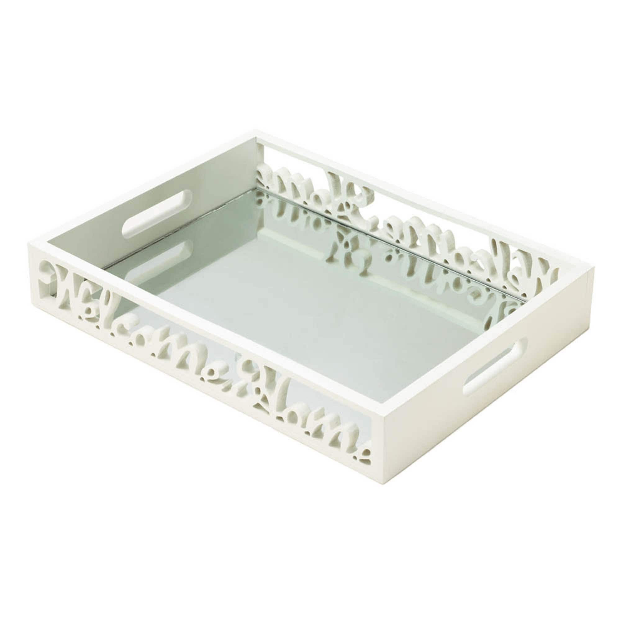 16" Welcome Home Mirror Tray